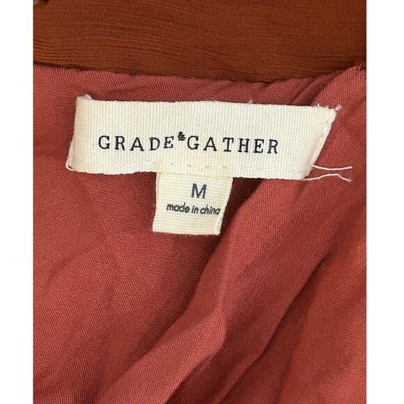 Grade and Gather Dress Rust Mock Neck Sleeveless Size Medium - Picture 7 of 7